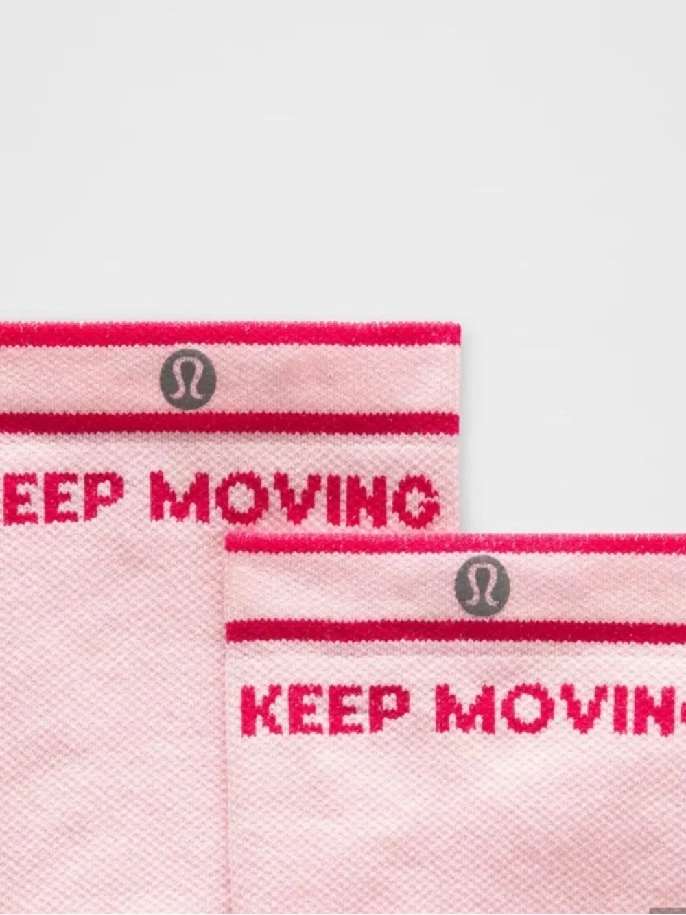 lululemon athletica Pink Crew Athletic Sock with Red Stripe